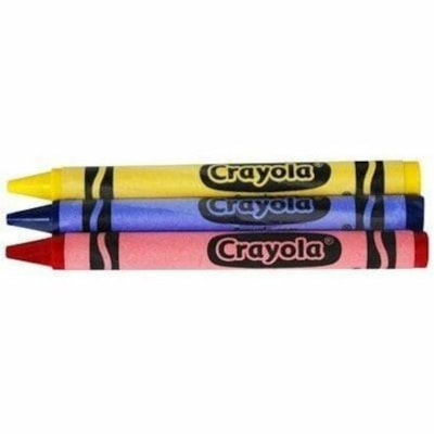 Crayola Crayon - Red, Blue, Yellow - 1080 / Unit RED  BLUE  YELLOW 3PK IN CELLOPHANE WRAP