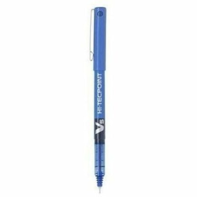 Pilot - Stylo à bille roulante Hi-Tecpoint - 0,5 mm (0,02 po) Aiguille Pointe de stylo - Ink Bleu - Liquide - Acier inoxydable Pointe TRAIT DE 0 5MM  ENCRE LIQUIDE NON-RECHARGEABLE  PILOT V5