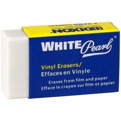 Dixon White Pearl Manual Eraser - White - Block - Vinyl - 4 / Pack - Non-toxic  