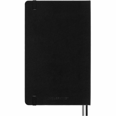 Moleskine - Carnet à couverture rigide Classic, ligné, noir, 5 po x 8 1/4 po, 400 pages - 400 Pages - Margin Avec ligne - 70 g/m² Grammage - format 5 1/8 po (130 mm) x 8 17/64 po (210 mm) - Papier Ivoire - Couverture Noir - Cartonné, Coin rond, Fermeture par élastique, BLACK  5  X 8    RULED PAGES HARD COVER  400 PAGES