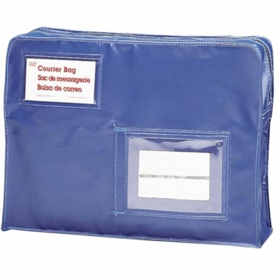 ITW Envopak Courier Bag - 7 lb (3175.15 g) Capacity - 16" (406.40 mm) Width x 4" (101.60 mm) Depth - 4" (101.60 mm) Gusset - Zipper Closure - Red - Polyester, Polyvinyl Chloride (PVC) - Deposit - 1 Unit RED H/D TAMPER PROOF SEAL HOLDS 7 LBS