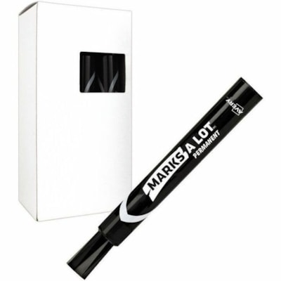 Marks-A-Lot Permanent Chisel Tip Marker - Bold Chisel Marker Point - Black Ink - 12 / Box CHISEL TIP  BLACK 