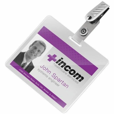 Swingline GBC SelfSeal Laminating Pouch - Sheet Size Supported: Badge Card 4.13" (104.78 mm) Width x 2.93" (74.42 mm) Length x 8 mil (0.20 mm) Thickness - for Document, Photo, Certificate - Self-adhesive, Wear Resistant, Tear Resistant, Durable - 10 Pack W/CLIPS-TRANSPARENT SAFE&EASY 8MIL PVC 2-15/16"X4-1/16"10/PK