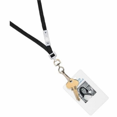 Avery® 35-1/2" Neck Hanging Lanyards, Black, Pack of 12 - Clasp Attachment - 35.50" (901.70 mm) Length - Black - Nylon - 12 / Pack NECK HANGING LANYARDS 