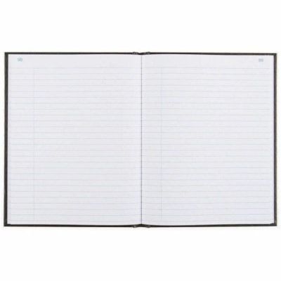 Blueline Record Book, A1860.R - 192 Sheet(s) - Perfect Bind - White Sheet(s) - Black Cover - Recycled STIFF COVER WHT PAPER 192 PG 26 LINES 50% POST CONSUMER
