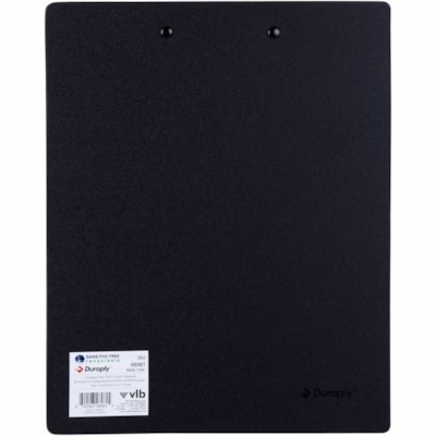 Duraply STAY CLEAN Clipboard - Polypropylene - Black 8.5"X11" NOTE SIZE  BLACK 