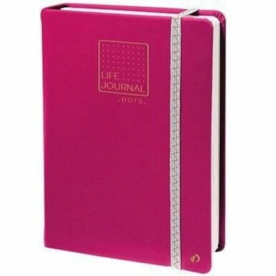 Quo Vadis Life Journal Dots Notebook - 224 Pages - Printed - 90 g/m² Grammage - 8.27" (210 mm) Height x 5.91" (150 mm) Width - White Paper - Prune Dotted Cover - Elastic Closure, Page Marker, Index Page, Bookmark, Pocket - 1 Unit 15 X 21 CM PRUNE 215 NUMBERED PAGES