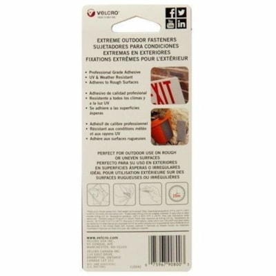 VELCRO® Brand Industrial Strength-Extreme Strips - 4" (101.6 mm) Length x 1" (25.4 mm) Width - Titanium - Plastic, Nylon - For Office, Stationery, Holding - 5 / Pack STRIPS  TITANIUM  5 CT. 