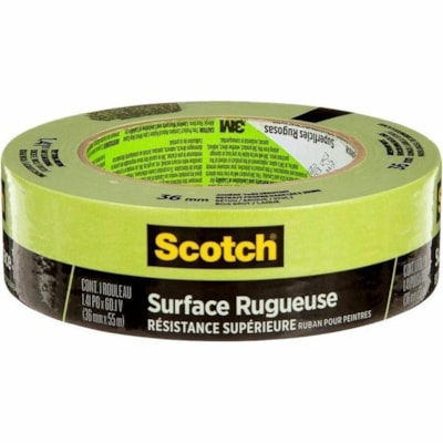 Scotch Rough Surface Painter's Tape 2060-36AP, 1.41 in x 60.1 yd - 60.1 yd (55 m) Length x 1.41" (35.8 mm) Width - Green - Damage Resistant - For Rough Surface, Brick, Concrete, Stucco, Painting, Holding, Industrial, Carpet, Unfinished Wood, Vinyl - 1 Unit GREEN PAINTER'S TAPE 