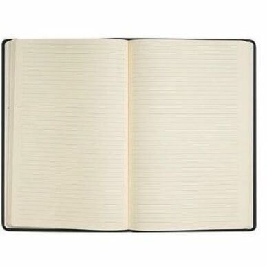 Quo Vadis Habana Notebook - Printed - Ruled Front Ruling - A5 - 5 53/64" (148.08 mm) x 8 17/64" (210.06 mm) Sheet Size - 9" (228.60 mm) Height x 6.25" (158.75 mm) Width - Ivory Paper - Black Synthetic Leather Cover - Hard Cover, Elastic Closure - 1 Unit HABANA COVER BLACK