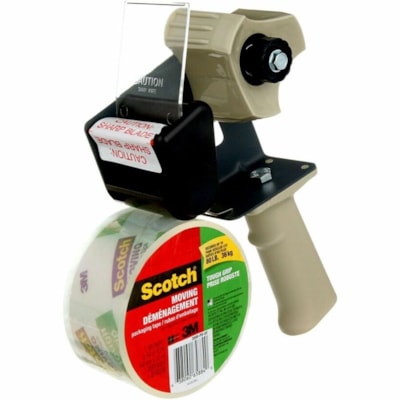 Scotch - Ruban d'emballage Tough Grip - longueur de 54,7 vg (50 m) x largeur de 1,89 po (48 mm) - 3 po (76,20 mm) Matériau - Transparent - Distribluteur inclus - Fusil Dsitributeur - Anti échardes, Résistant aux déchirures, Résistant à l'humidité - Pour TOUGH GRIP DISPENSER 48MMX50M 