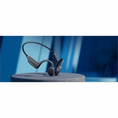 Creative Outlier Free+ Earset - Siri, Google Assistant - Stereo - Wireless - Bluetooth - 33 ft (10.06 m) - 20 Hz to 20 kHz - Over-the-ear, Behind-the-neck - Binaural - Open - 2 ft (0.60 m) Cable - Omni-directional Microphone - Matte Black, Dark Slate Gray  
