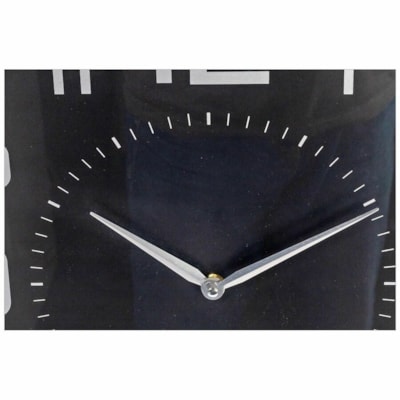 CTG - Horloge murale Austin - Analogique - Quartz - Case Noir/Argent SILVER WITH BLACK DIAL 1.75" DEEP
