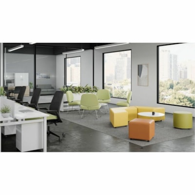 Offices To Go TL Chair - Foam Seat - Mesh Back - High Back - 5-star Base - Carbon - Armrest MESH BACK  UPHOLSTERED SEAT FABRIC FU85 FUSION 902 CARBON