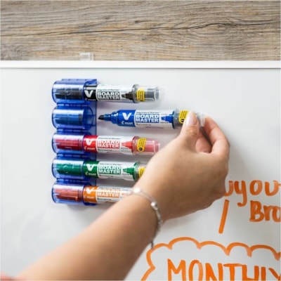 BeGreen V Board Master Dry Erase Marker - Medium Chisel Marker Point - Refillable - Blue Ink - Liquid - Translucent, Blue Barrel - 10 / Box CHISEL POINT 