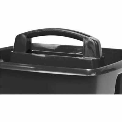 Storex Small Caddy, Black - 3 Compartment(s) - Handle, Washable, Dishwasher Safe - Black BLACK 