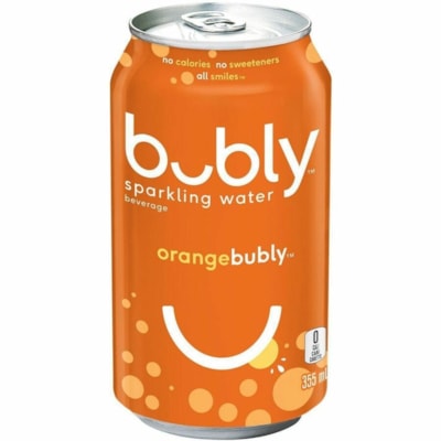 bubly - Eau non aromatisée - Prête à boire - Sans sucre - 355 mL - Orange - 12 / Étui  