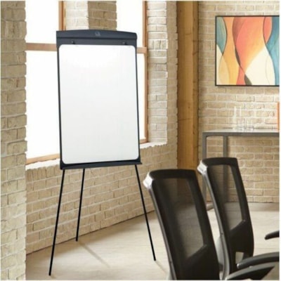 Quartet Standard Nano-Clean Magnetic Presentation Easel, 27" x 43" , Silver Frame - 26" (660.40 mm) Width x 37" (939.80 mm) Height - White Surface - Graphite Plastic, Silver Frame - Vertical - Floor Standing, Tabletop - Magnetic - Stain Resistant, Ghost Resistant, Accessory Tray, Telescoping Leg, Tr 27X35IN FULL HEIGHT 72IN 