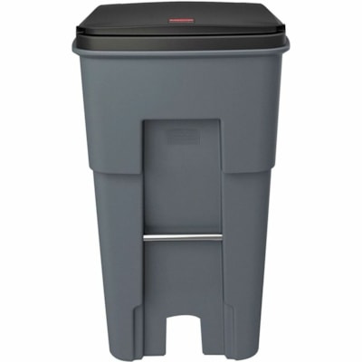 Conteneur à déchets Brute Rubbermaid Commercial - 65 gal (246051,76596 mL) Capacité - Pour Intérieur, Extérieur - Rolling - Mobility, Résistant, Poignée ergonimique, Roulettes - Résine - Gris - 1 chaque 65 GALLONS  GRIS 