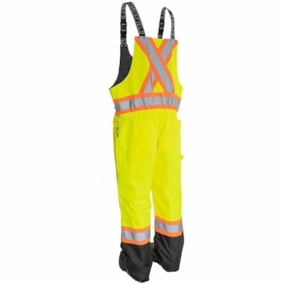 Forcefield Hi Vis Yellow Winter Safety Overall, Size Medium - Medium - Zipper Closure - Polyester - Yellow - Multiple Pocket, Tear Resistant, Water Resistant, Wind Proof, Heavy Duty, Durable - 1 / Unit  