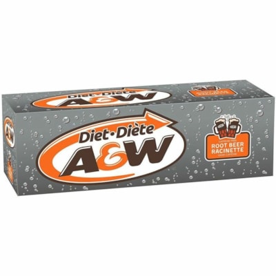 A&W Root Beer Soft Drinks, Diet, 355 mL, 12/CT - Ready-to-Drink Diet - 355 mL - Root Beer - 12 / Carton A9  P0  R0 ONLY 