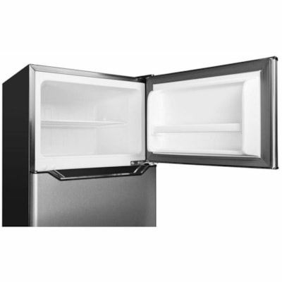 Danby 4.5 cu. ft. 2 Door Compact Fridge in Stainless Steel Look - 127.43 L - Auto-defrost - Upright - Reversible - 1x Freezer Drawer(s) - 127.43 L Net Refrigerator Capacity - Black, Stainless Steel - Freestanding - LED Light STEEL DOOR ENERGY STAR 