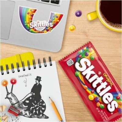 Skittles Original Fruity Candy Single Pack, 2.17 oz - Original, Fruity, Strawberry, Lime, Grape, Lemon, Orange - 2.17 oz (61.52 g) - 36 / Box  