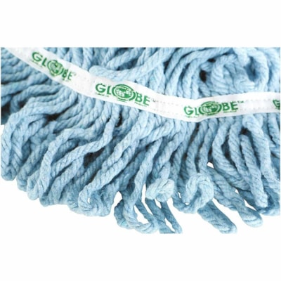 Globe - Recharge de tête de balai 3012 - largeur de 7 po (177,80 mm) x longueur de 14 po (355,60 mm) - Bandeau étroit, Extrémités en boucle, Anti-fracture, Ne s'effiloche pas, Bandeau arrière, Anti-enchevêtrement, Résistant aux produits chimiques, Désinfecta SYNTHETIC BLENDED YARN TRUE WEIGHT MOP 12OZ