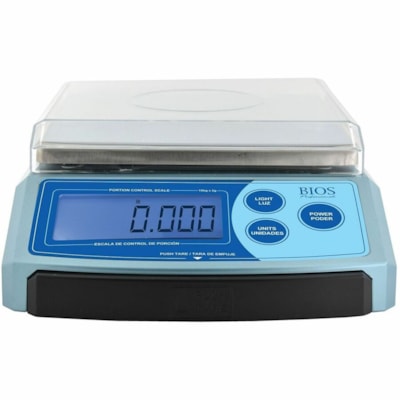 BIOS Professional Digital Portion Scale - 33 lb (14968.55 g) / 33.07 lb (15000 g) Maximum Weight Capacity - Clear, Transparent 7 WEIGHING MODES PLATFORM SIZE: 7  X 7