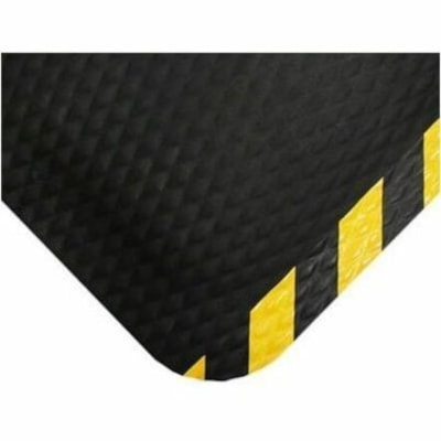 M+A Hog Heaven 5/8" Black Anti-Fatigue Mat with Yellow Border, 2' x 3' - Floor, Workstation - 24" (609.60 mm) Length x 36" (914.40 mm) Width x 0.620" (15.75 mm) Thickness - Rectangular - Nitrile, Nitrile Rubber - Yellow, Black - 1 / Unit BLACK W/YELLOW BORDER ANTI-FATIGUE MAT