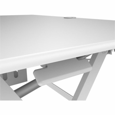 Rocelco 40" Adjustable Desk Riser with EVR - 40 lb (18143.69 g) Load Capacity - 40" (1016 mm) Width x 23.60" (599.44 mm) Depth - Freestanding - Matte - Metal, Steel, Medium Density Fiberboard (MDF), Laminate - White - For Notebook, Monitor, Commercial - Adjustable, Sit-stand, Ergonomic, Retractable, table Desk Riser 