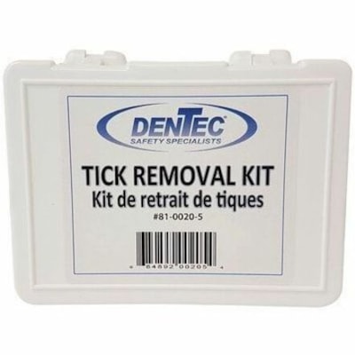 Dentec Tick Removal Kit - 14 x Piece(s) - 4" (101.60 mm) Height x 5" (127 mm) Width x 2" (50.80 mm) Depth - Plastic Case - White - 1 Each DENTEC 