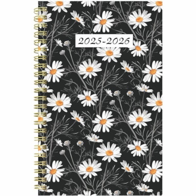 Brownline Academic Weekly Planner Blossom 2024-2025, Bilingual, CA114BPG - Academic - Weekly, Monthly - 13 Month - July 2024 to July 2025 - 1 Week Double Page Layout - 5" (127 mm) x 8" (203.20 mm) Sheet Size - Twin Wire - Paper - Blossom Blue Poly Cover - Monthly Planner, Ruled, Sticker Sheet, Tear-  