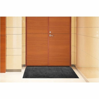 M+A 100 ColorStar Wiper Entrance Mat, Charcoal, 3' x 5 - Commercial, Indoor, Entryway, Lobby - 60" (1524 mm) Length x 36" (914.40 mm) Width x 0.370" (9.40 mm) Thickness - Rectangular - Textured - Plastic, Polyethylene Terephthalate (PET), Nylon - Charcoal - 1 / Unit CHARCOAL WIPER ENTRANCE MAT