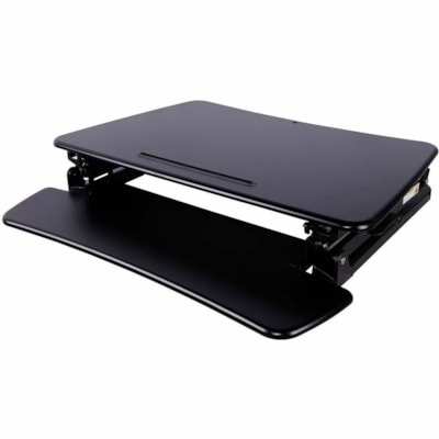 TygerClaw Ergonomic Sit-Stand Desktop Workstation, Black - 14.97 kg Load Capacity - 5.90" (149.86 mm) Height x 35" (889 mm) Width x 23.20" (589.28 mm) Depth - Desktop - Aluminum - Black - For Workstation, Smartphone, Tablet, Commercial - Sit-stand, Ergonomic, Keyboard/Mouse Platform, Lift Mechanism, Desktop Workstation Stand 