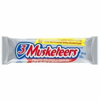 3 MUSKETEERS Chocolate Candy Bars, 60 g, 36/BX - Individually Wrapped - Milk Chocolate - 2.12 oz (60 g) - 36 / Box  