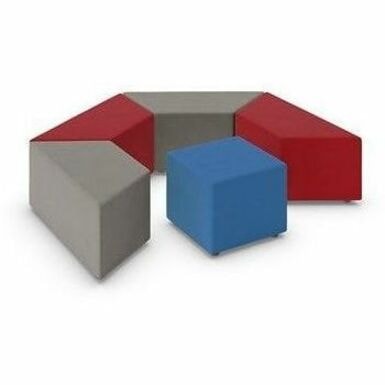 Offices To Go Craft Wedge Shape Modular Seating Unit, Sky Blue, Waterfall Fabric - Fabric, Wood WATERFALL FABRIC  SKY 