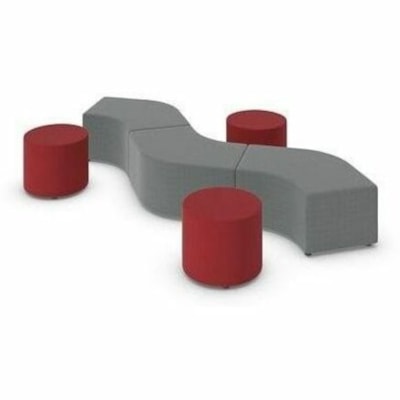 Offices To Go - Chaise MVL13007 WA44 - Tissu, Bois ROUND 20" WATERFALL FABRIC.  IMAGINE
