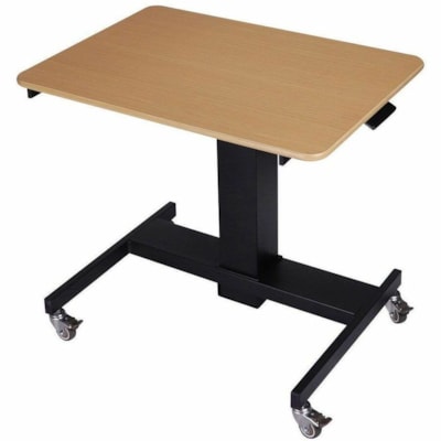 Rocelco Mobile Standing Desk - 20 lb (9.07 kg) Capacity - Height Adjustable - 28" (711.20 mm) Table Top Width x 20" (508 mm) Table Top Depth - 30.7" (779.78 mm) Height x 8" (203.20 mm) Width x 23" (584.20 mm) Depth - Classroom, Home, School, Laptop, Monitor, Book - Wood Grain Top Material 8"W 