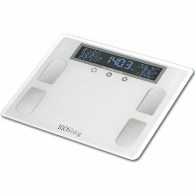 BIOS Living Premium Body Fat Scale - 441 lb (200034.24 g) / 440.92 lb (200000 g) Maximum Weight Capacity - Gray 441 LBS CAPACITY 7 DIFFERENT READINGS