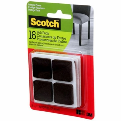 Scotch Felt Pad - Square - Brown - Felt - 16/Pack SIZE 1 IN (2.54 CM) 