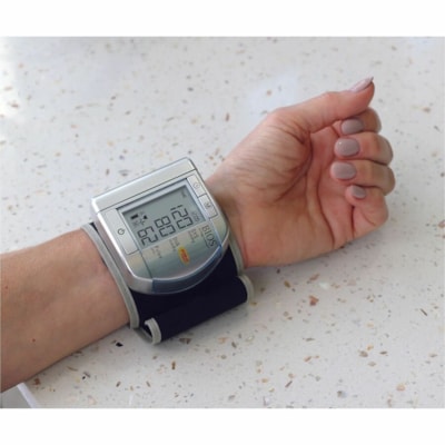 Bios Diagnostics Precision 6.0 W100 Blood Pressure Monitor - For Blood Pressure, Heart Rate, Pulse Rate - Alarm, Irregular Heartbeat Detection, Comfortable, Compact TIME  DATE 