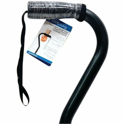 BIOS Medical Offset Cane - 300 lb (136077.71 g) Load Capacity - Lightweight, Convenient Cane Strap, Ergonomic Handle, Comfortable, Adjustable Height - Black - Aluminum, Rubber LIGHTWEIGHT ALUMINUM 