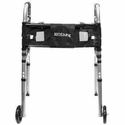 BIOS Living Deluxe Folding Walker with Wheels - 300 lb (136077.71 g) Load Capacity - Lightweight, Foldable, Adjustable Height - Silver SILVER  DELUXE 