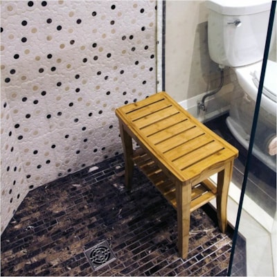 BIOS Medical Bamboo Shower Bench - Beige - Bamboo - 1 / Unit 100% NATURAL ECO-FRIENDLY 