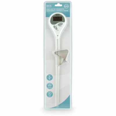 BIOS Professional Digital Deep Fry Candy Thermometer - 14°F (-10°C) to 428°F (220°C) - Water Resistant, Alarm, Memory Function - For Fryer, Kitchen, Cooking, Chicken, Food DIGITAL & WATER RESISTANT -10C TO 200C / 14F TO 392F