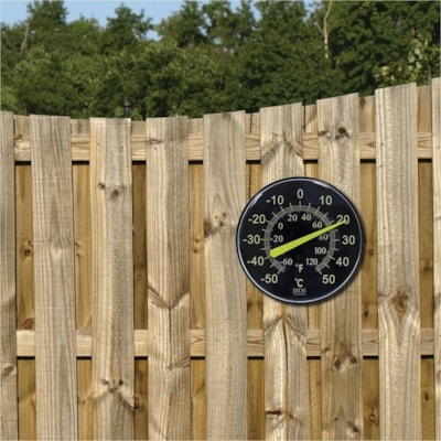 BIOS Weather 12" / 30.5 cm Outdoor Neon Dial Thermometer - 58°F (-50°C) to 122°F (50°C) - Weather Resistant, Easy to Read - For Indoor/Outdoor GLOWS IN NEON LIGHT WEATHER RESISTANT
