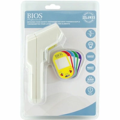 BIOS Professional Professional Food Safety Thermometer - 76°F (-60°C) to 932°F (500°C) - Infrared, Auto-off, Large Display, Laser Pointer - For Food, Surface -60C TO 500C / -76F TO 932F 