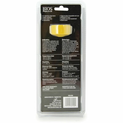 BIOS Professional Digital Pocket Food Thermometer with Calibration - 40°F (-40°C) to 446°F (230°C) - Water Resistant, Portable, Durable - For Kitchen, Cooking DURABLE STEEL 5  /12.5CM STEM NSF APPROVED