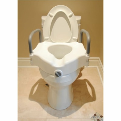BIOS Living Raised Toilet Seat with Handles - 300 lb (136077.71 g) Maximum Load Capacity - Plastic  
